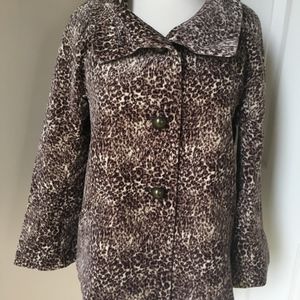 Talbots animal print jacket coat 4